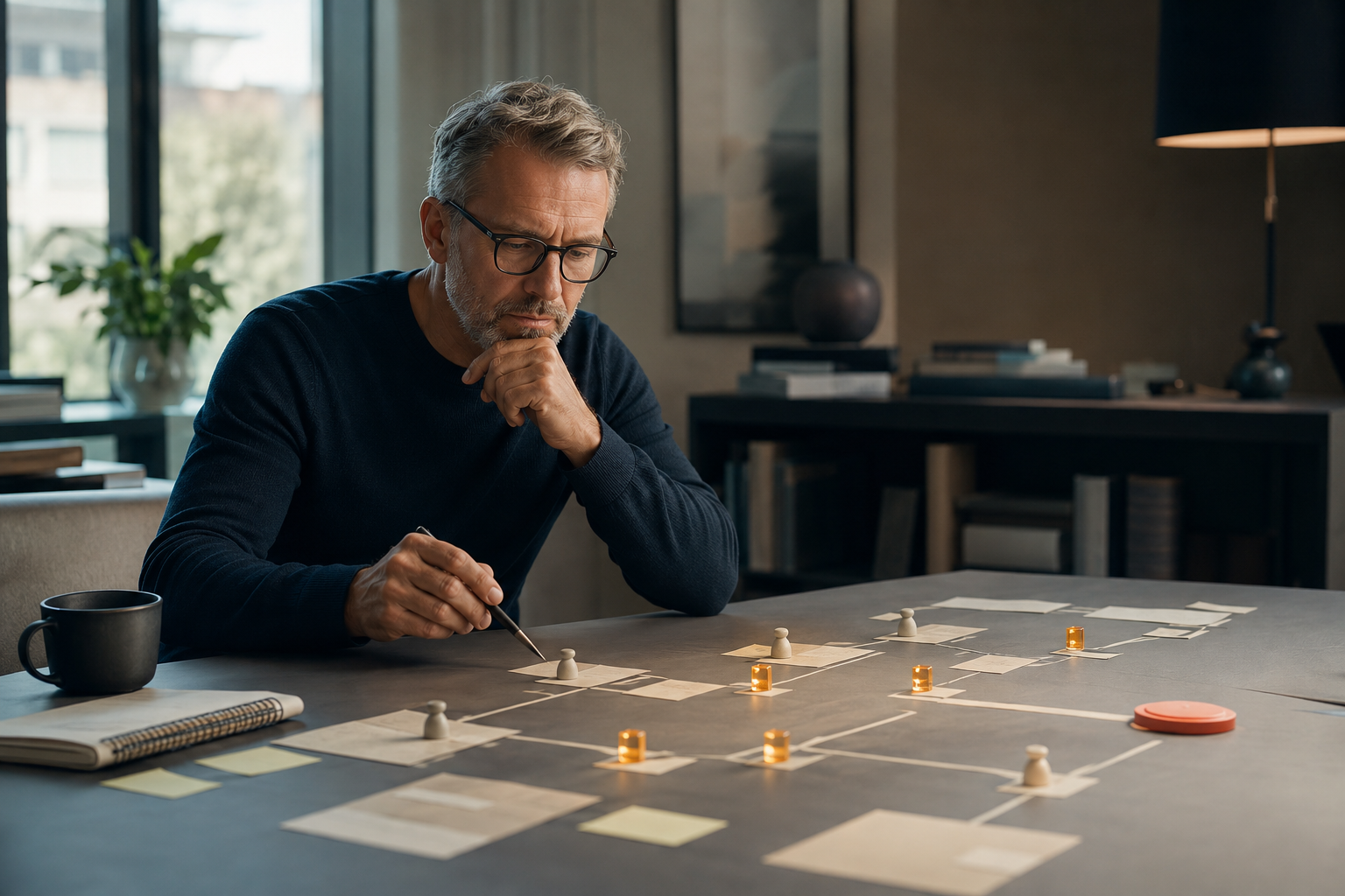 Project manager identifying weak points along a project path before they cause delays and budget overruns